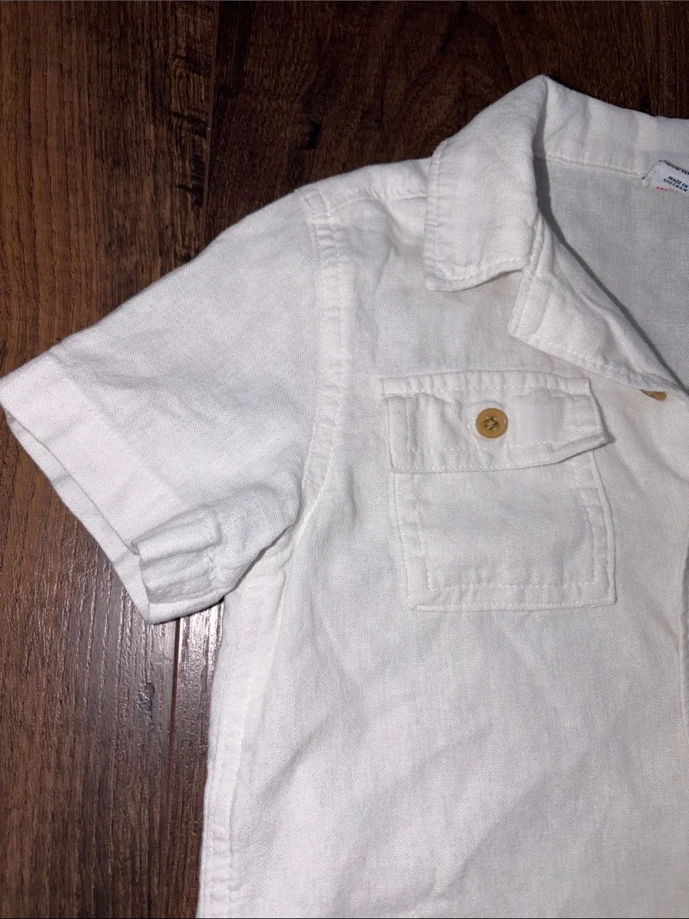 Old Navy Cream Short-Sleeve Button Front Shirt